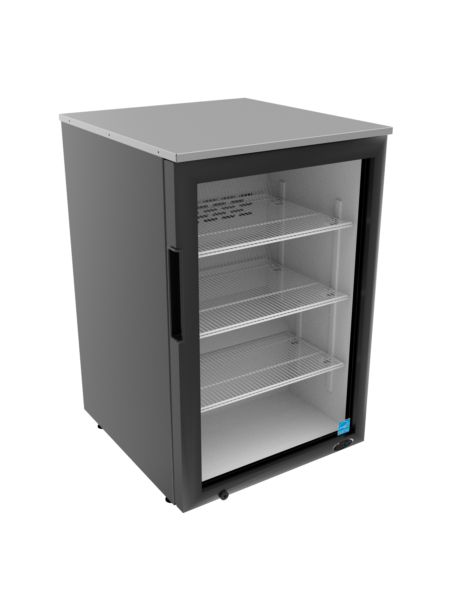 IDW G-4.35SS — Reach-In Refrigerator with 1 Glass Door, 21.42"W x 23.62"D x 33.28"H, 4.7 cu ft