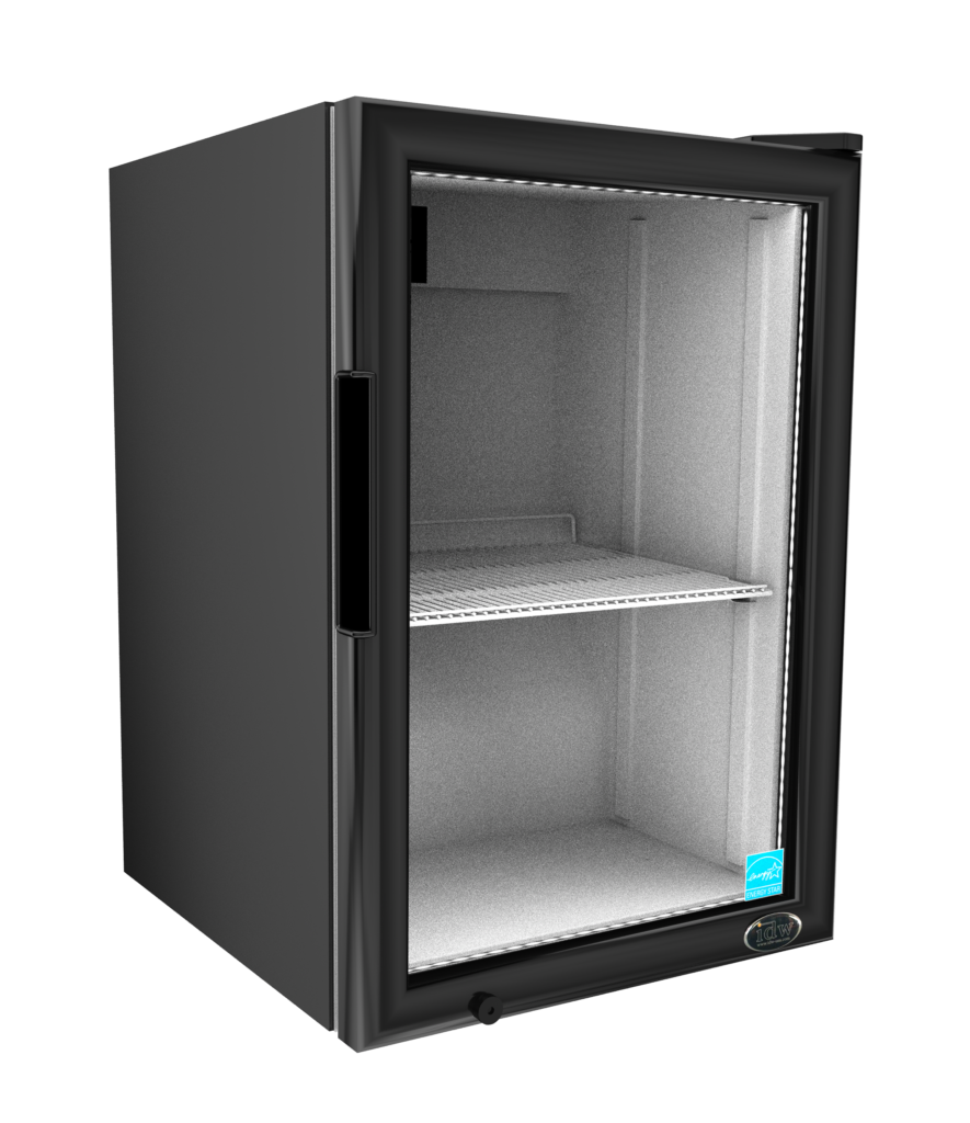 IDW G-2.5SI-N-2-3-4-B-5 — Reach-In Refrigerator with 1 Glass Door, 18.27"W x 20.08"D x 26.34"H, 2.6 cu ft
